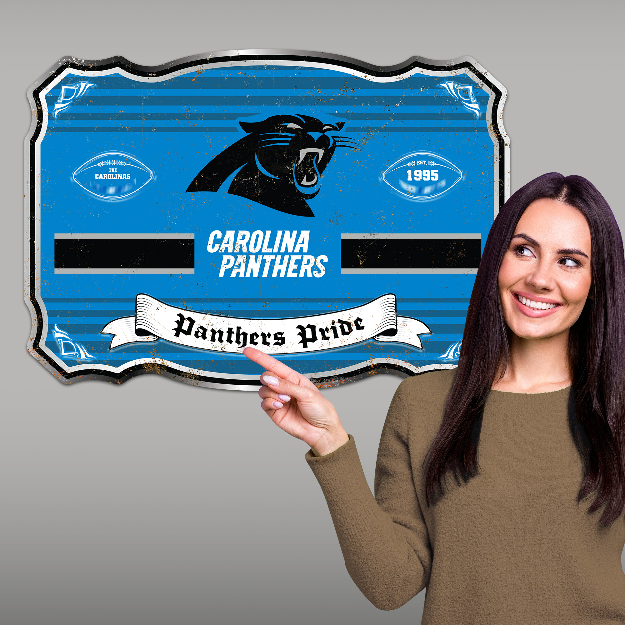 Carolina Panthers Embossed Metal Sign
