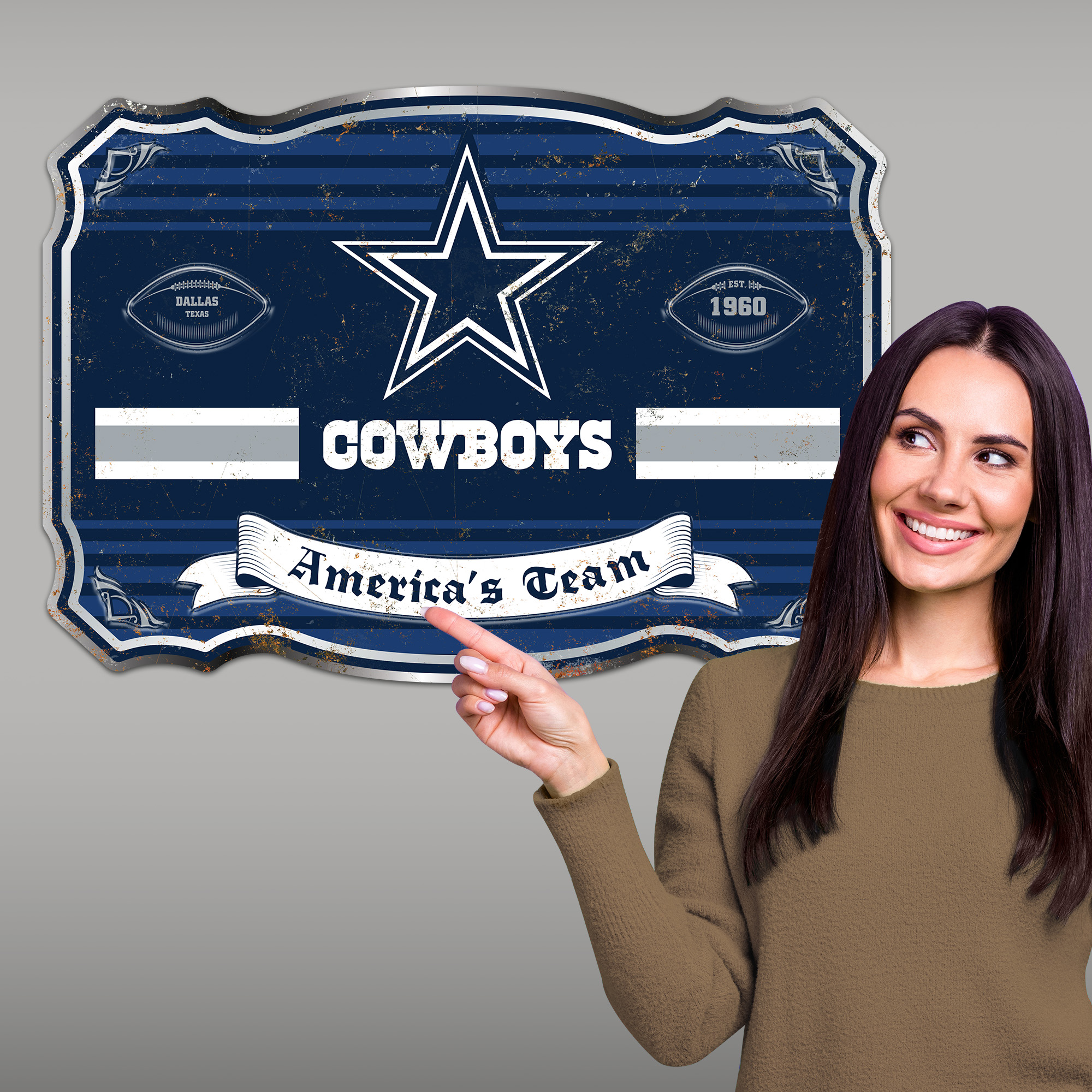 Dallas Cowboys Embossed Metal Sign
