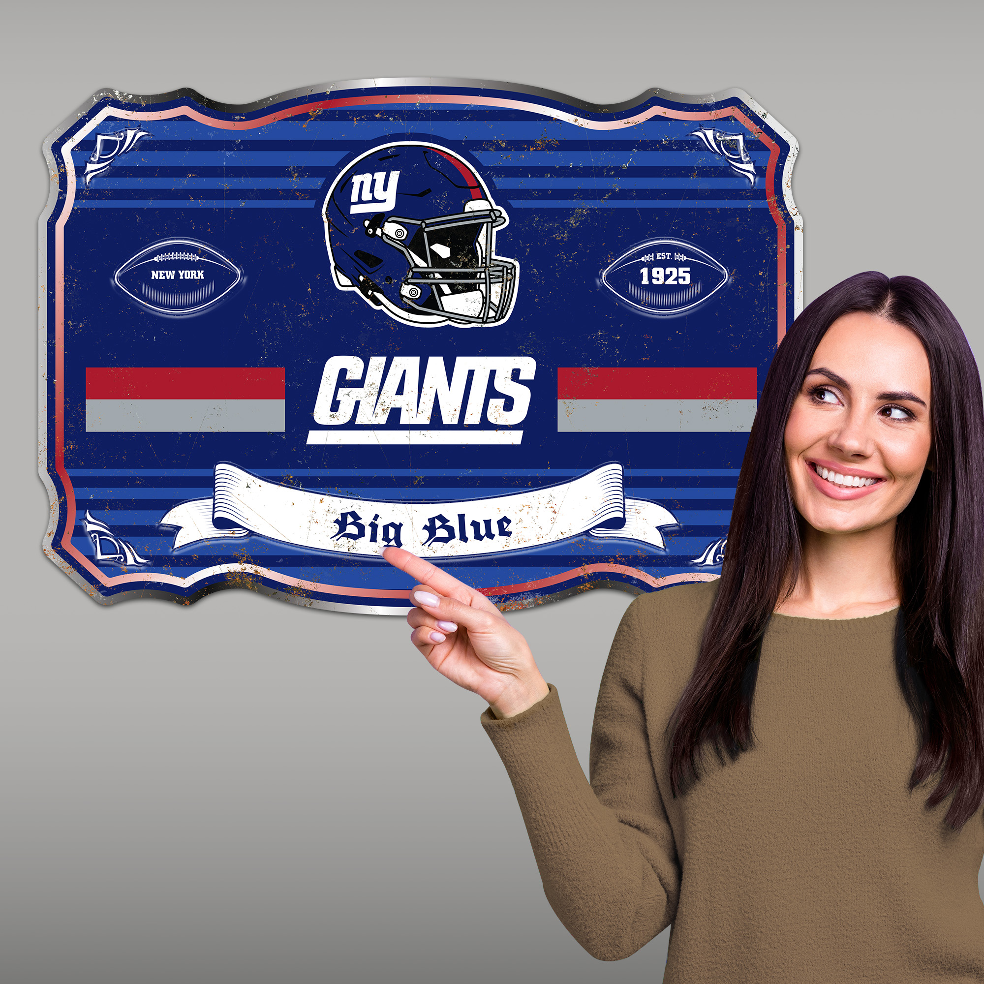 New York Giants Embossed Metal Sign
