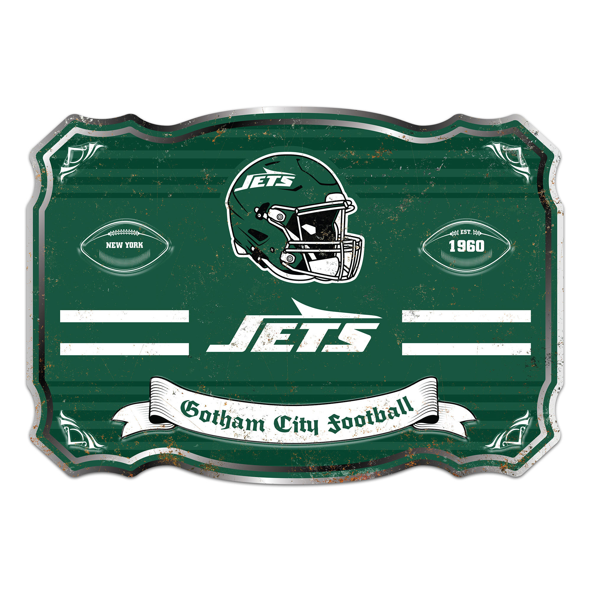 New York Jets Embossed Metal Sign
