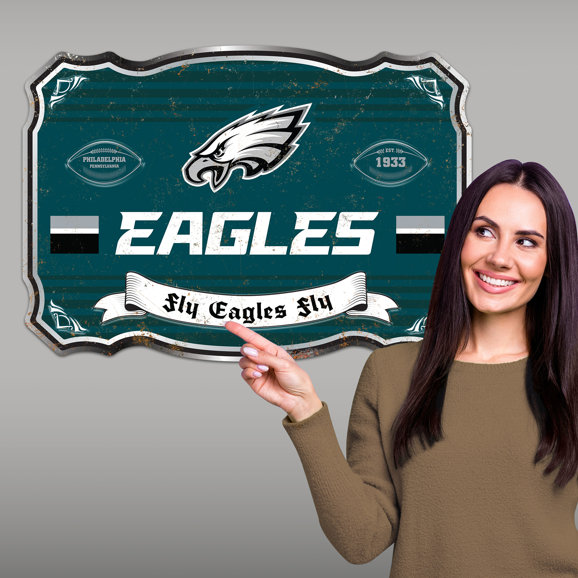 Philadelphia Eagles Embossed Metal Sign