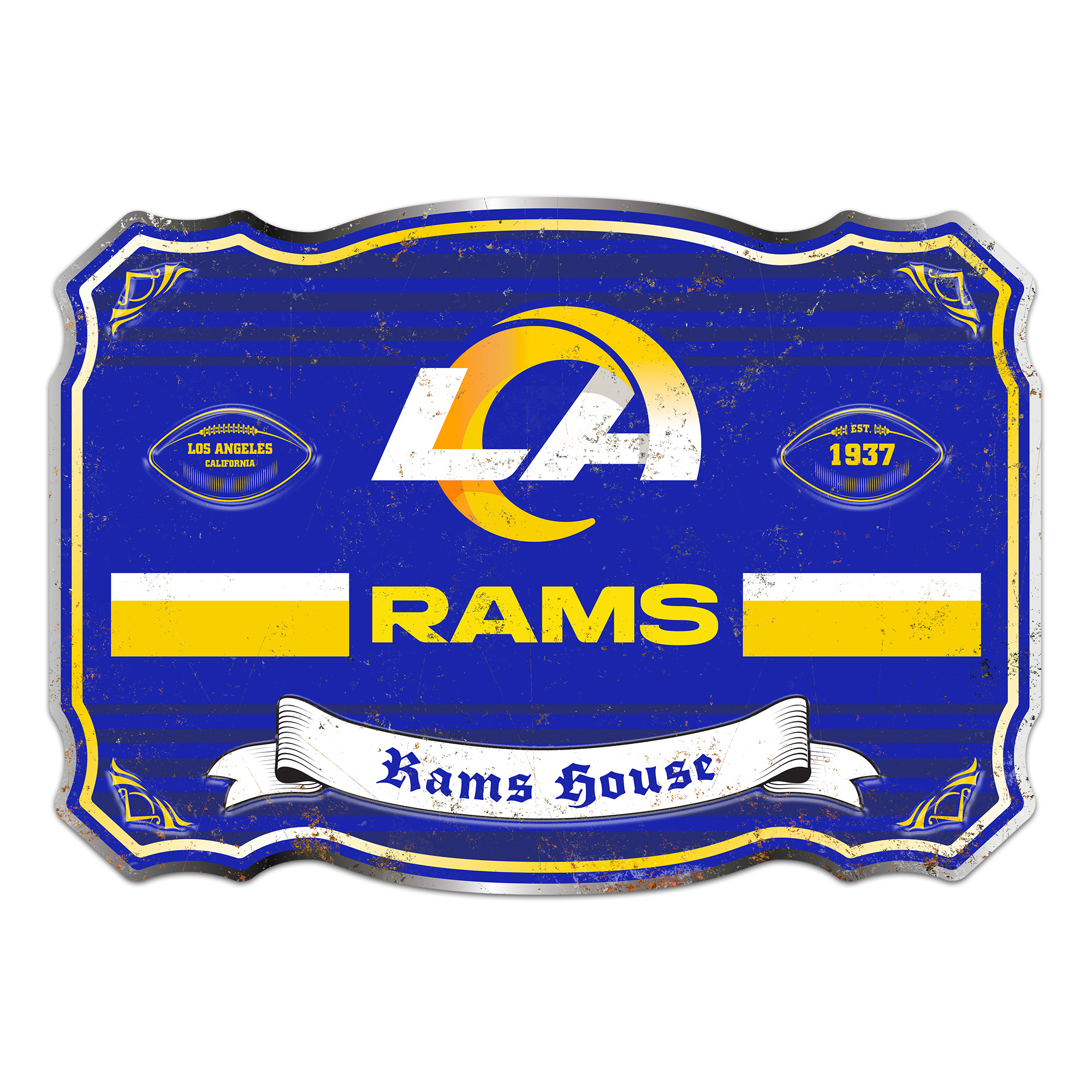 Los Angeles Rams Embossed Metal Sign
